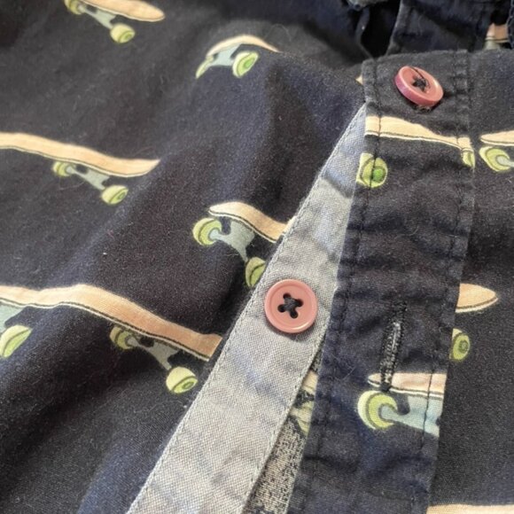 Sunrise Kingdom Kids Skateboard Button Down Navy Size Small/8 - Picture 4 of 8